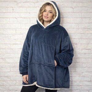 Comfy Adult One Size Fits All Blue Pullover Fleece Blanket Hoodie Sweatshirt